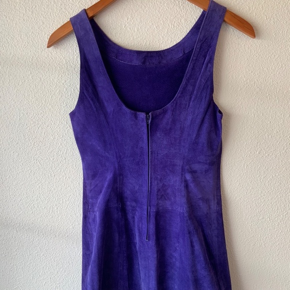 VINTAGE! Wilsons Royal Purple Suede Leather Dress Size Small - Picture 5 of 10